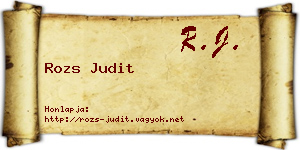 Rozs Judit névjegykártya